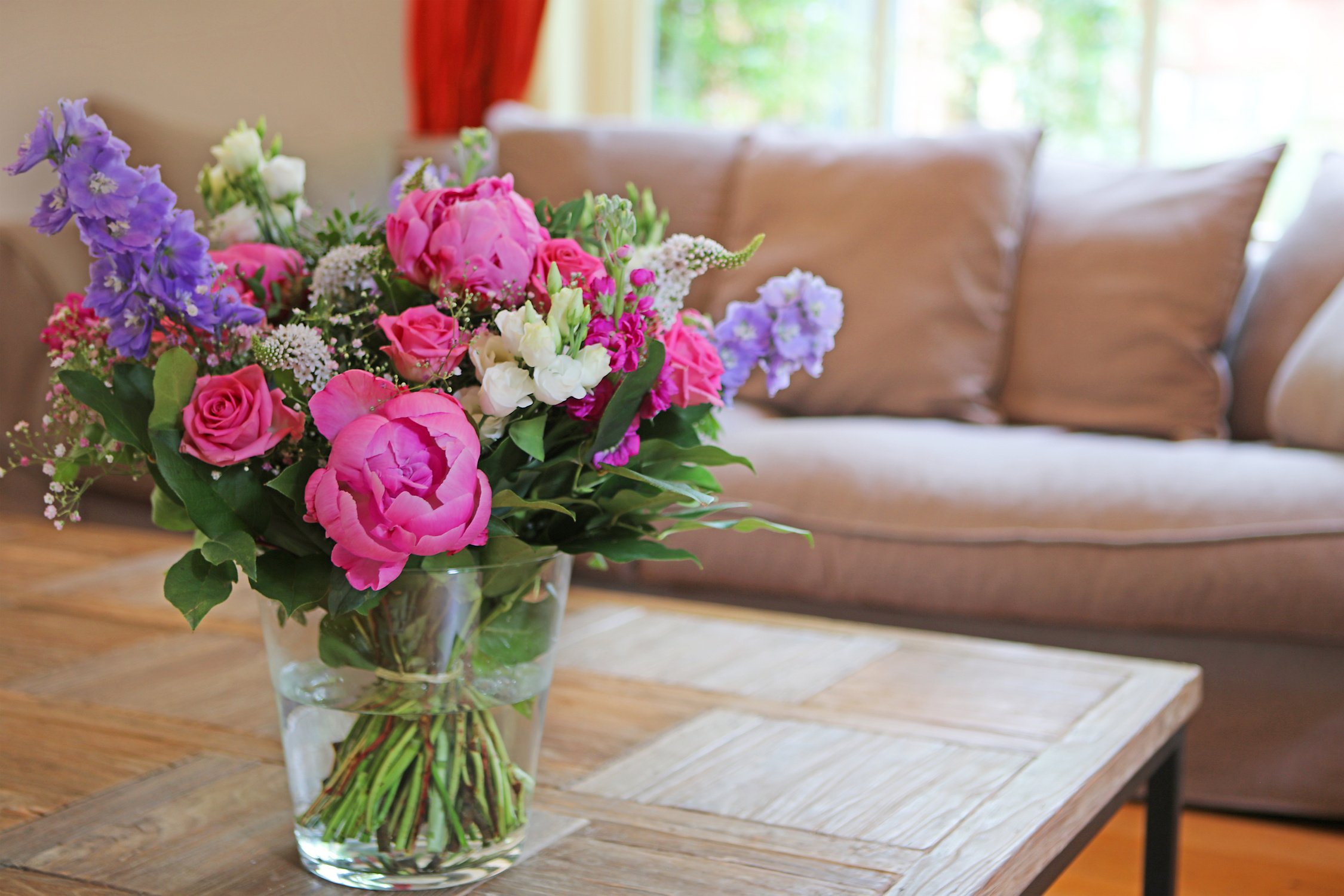 Spring Flower Bouquet in the Living Room